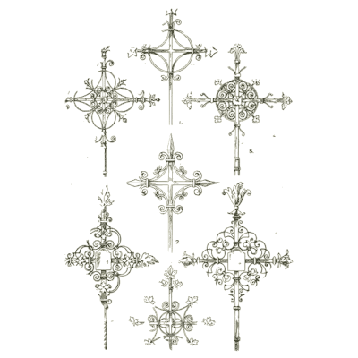 Wrought iron crosses - Handbook of Ornament - 1900