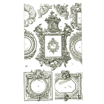 Ornate mirror frames - Handbook of Ornament - 1900