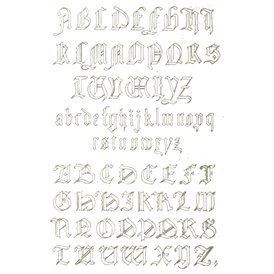 Gothic ornamental letters - Handbook of Ornament - 1900