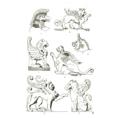 Griffins and chimeras - Handbook of Ornament - 1900