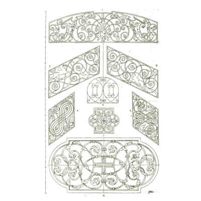 Tapering panel fillings - Handbook of Ornament - 1900