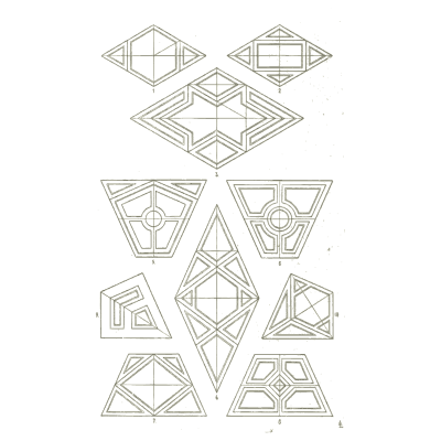 Diamond and kite panel shapes - Handbook of Ornament - 1900