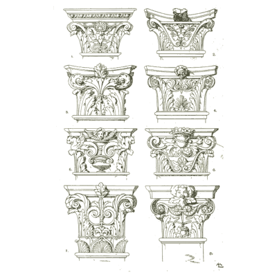 Pilaster capitals - Handbook of Ornament - 1900