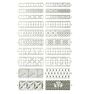 Geometric band patterns 02 - Handbook of Ornament - 1900