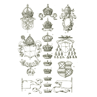 Crowns and coronets - Handbook of Ornament - 1900