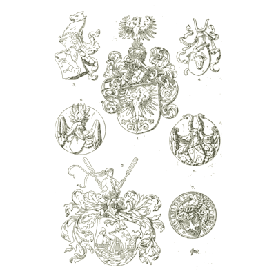 Heraldic helmets and mantling - Handbook of Ornament - 1900
