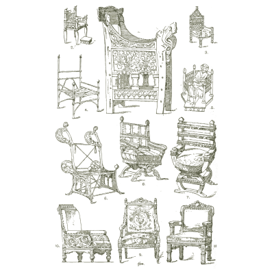 Chairs and thrones - Handbook of Ornament - 1900