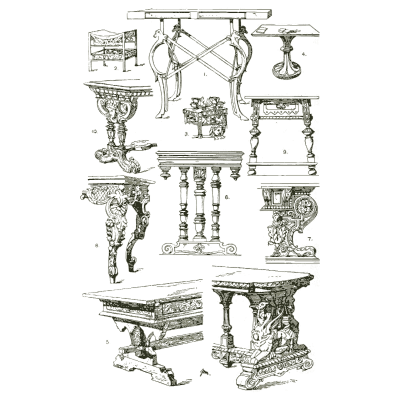 Tables and stands - Handbook of Ornament - 1900