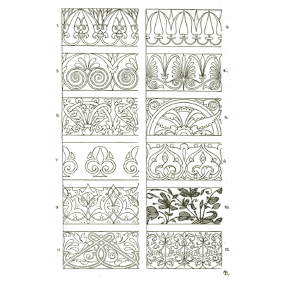 Leaf borders - Handbook of Ornament - 1900