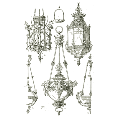 Pendant lamps - Handbook of Ornament - 1900