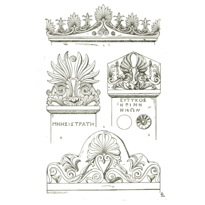 Stele crests - Handbook of Ornament - 1900