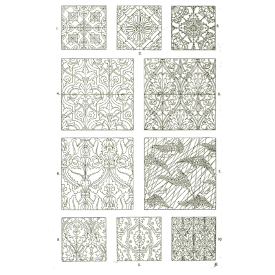Diaper pattern squares - Handbook of Ornament - 1900