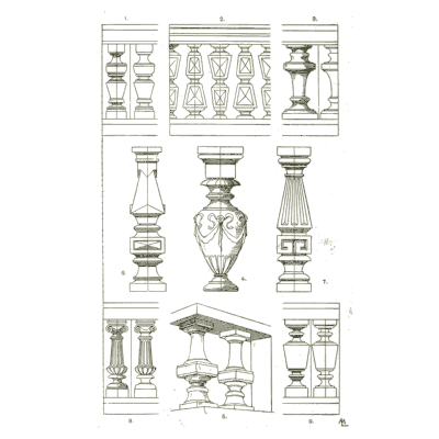 Balusters 02 - Handbook of Ornament - 1900