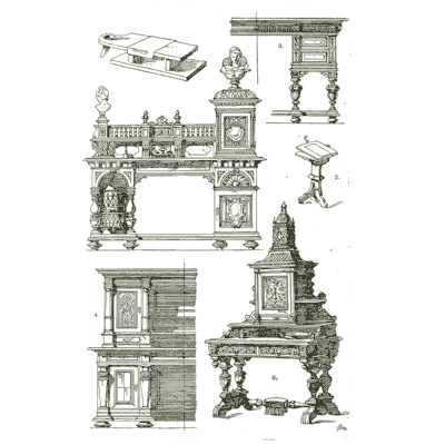 Cabinets and mantelpieces - Handbook of Ornament - 1900