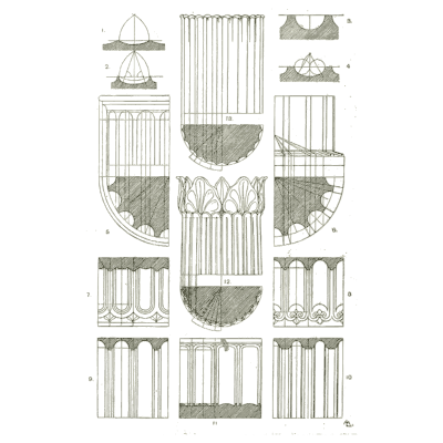 Fluted and scalloped mouldings - Handbook of Ornament - 1900