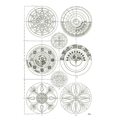 Rosette and circle fillings - Handbook of Ornament - 1900