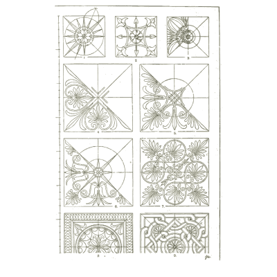 Square and triangle fillings - Handbook of Ornament - 1900