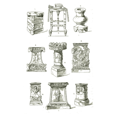 Pedestals and altars - Handbook of Ornament - 1900