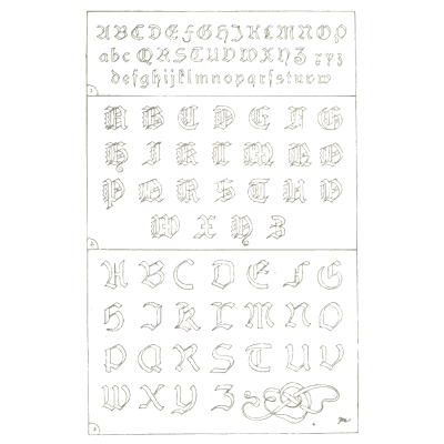 Gothic and blackletter alphabets - Handbook of Ornament - 1900
