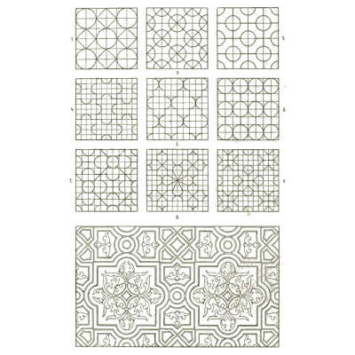 Lattice diaper patterns - Handbook of Ornament - 1900