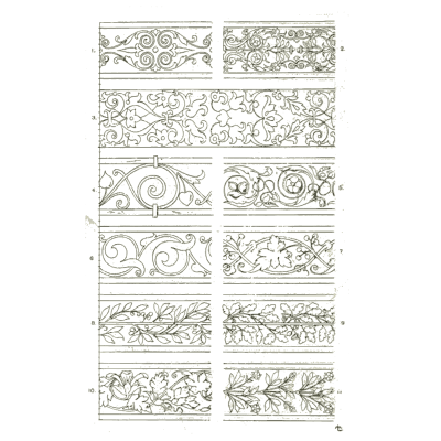 Scroll and leaf bands - Handbook of Ornament - 1900