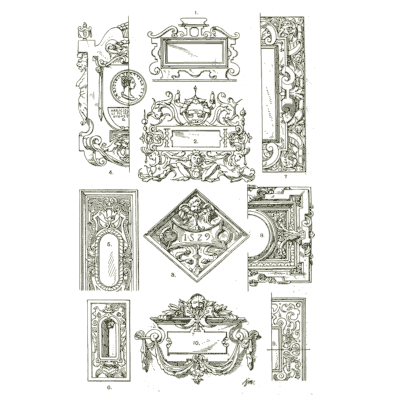 Cartouches and tablets - Handbook of Ornament - 1900