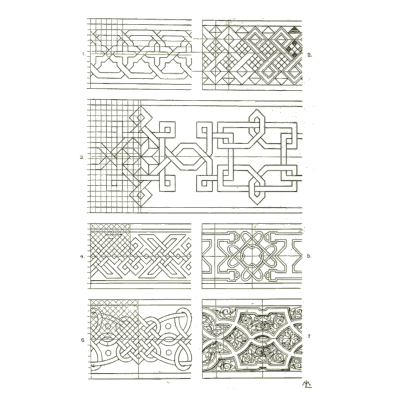 Interlace band patterns - Handbook of Ornament - 1900