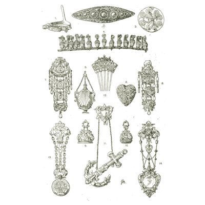 Jewellery and pendants - Handbook of Ornament - 1900