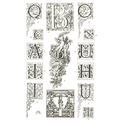 Renaissance initial letters - Handbook of Ornament - 1900