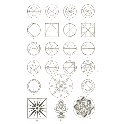 Circle and star constructions - Handbook of Ornament - 1900
