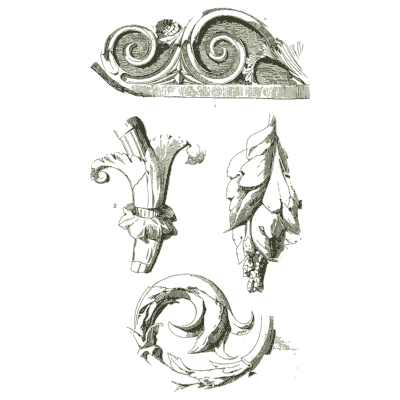 Scroll consoles and leaves - Handbook of Ornament - 1900
