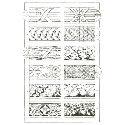 Guilloche and plait bands - Handbook of Ornament - 1900