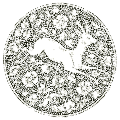 Leaping stag roundel - Handbook of Ornament - 1900