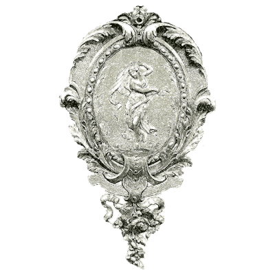 Rococo cartouche with figure - Handbook of Ornament - 1900