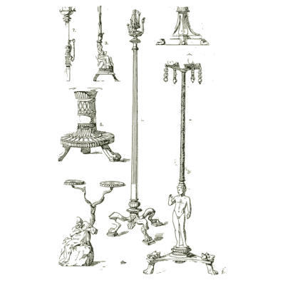 Lamp stands and candelabra - Handbook of Ornament - 1900