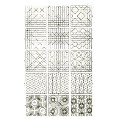 Diaper tile grid - Handbook of Ornament - 1900