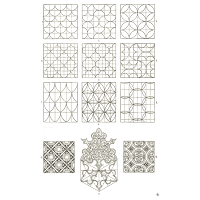 Geometric tile patterns - Handbook of Ornament - 1900