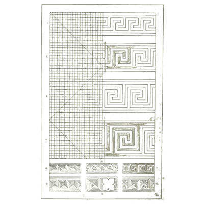 Meander construction on a grid - Handbook of Ornament - 1900