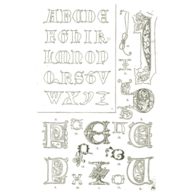 Uncial and Lombardic capitals - Handbook of Ornament - 1900