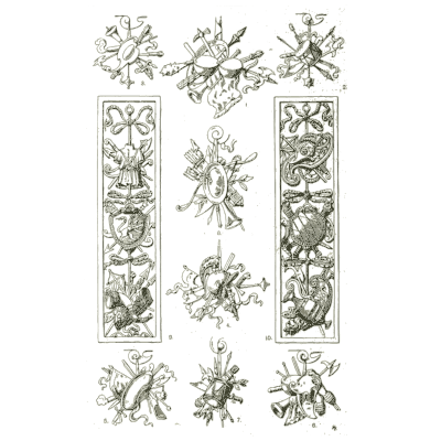 Carved trophies and panels - Handbook of Ornament - 1900