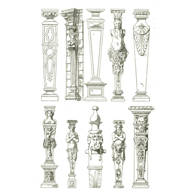 Pilasters and terms - Handbook of Ornament - 1900
