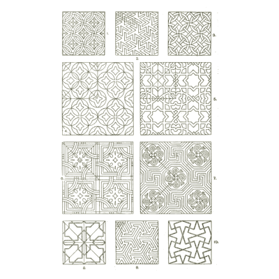 Inlay and parquet squares - Handbook of Ornament - 1900