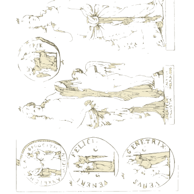 Reclining Venus above inscribed coins - Galerie Mythologique, Volume 1 - 1811