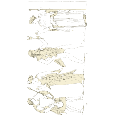 Frieze of draped figures with a chariot - Galerie Mythologique, Volume 1 - 1811