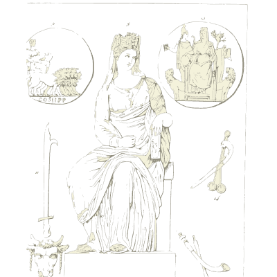 Enthroned goddess in a mural crown - Galerie Mythologique, Volume 1 - 1811