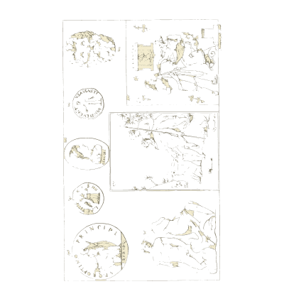 Coins beside small framed panels - Galerie Mythologique, Volume 1 - 1811