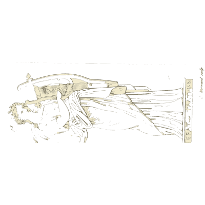 Draped figure reclining on a couch - Galerie Mythologique, Volume 1 - 1811