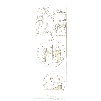 Relief of figures above coins - Galerie Mythologique, Volume 1 - 1811