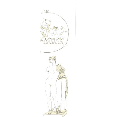 Standing nude figure below an oval gem - Galerie Mythologique, Volume 1 - 1811