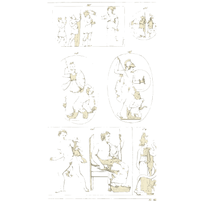 Oval gems and panels with a seated figure - Galerie Mythologique, Volume 1 - 1811